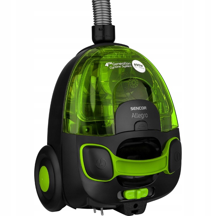 Mocny odkurzacz bezworkowy 890W HEPA dla alergików 76 dB Sencor SVC 510GR