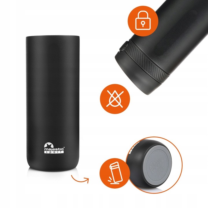 KUBEK TERMICZNY TERMOS NA KAWĘ HERBATĘ MAJESTIC SPORT NORD 600 ML