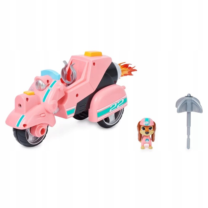 PSI PATROL THE MOVIE ZESTAW POJAZD MOTOCYKL + FIGURKA LIBERTY PIESEK 3+