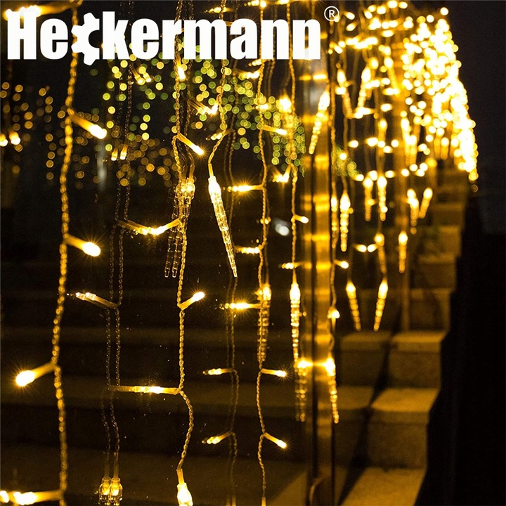 LAMPKI ZEWNĘTRZNE I WEWNĘTRZNE ŚWIĄTECZNE SOPLE 216 LED Z EFEKTEM ŚWIATEŁKA