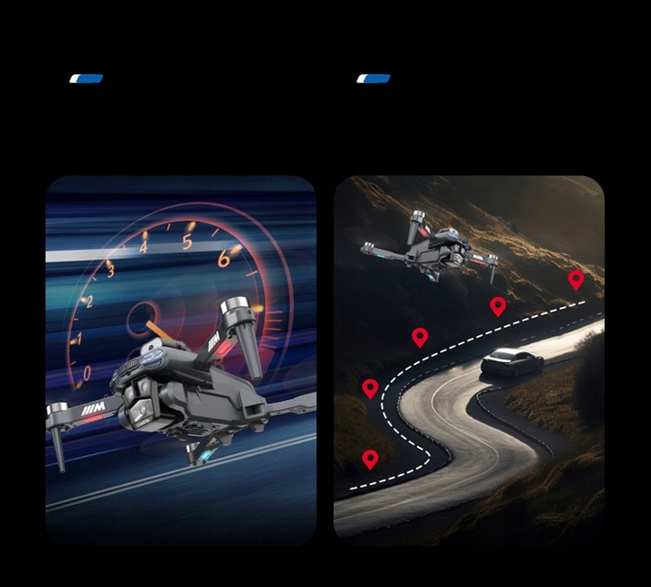 DRON Z KAMERĄ S183 PILOT HEADLESS 3 KAMERY UNIKANIE PRZESZKÓD 3 BATERIE