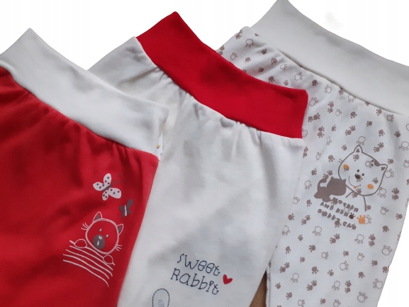 Półśpiochy dla maluszka 80 bawełna bezucisk. 3 pak