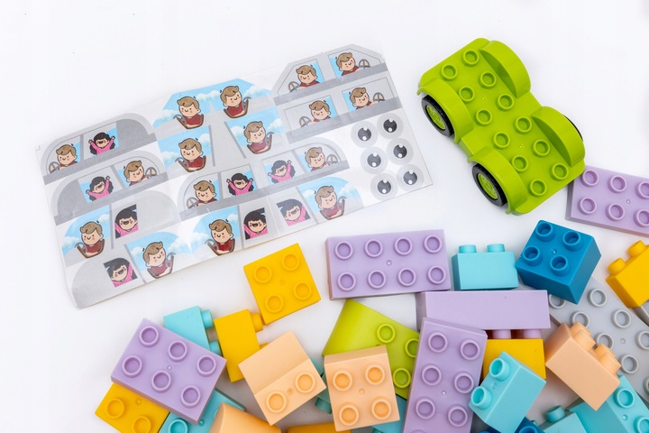 KLOCKI budowlane konstrukcyjne DUŻE ELEMENTY podwozia Zestaw XXL 86 el.