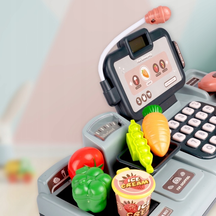 KASA FISKALNA SKLEPOWA INTERAKTYWNA ZAKUPY WAGA SKANER RUCHOMA TAŚMA KOSZYK