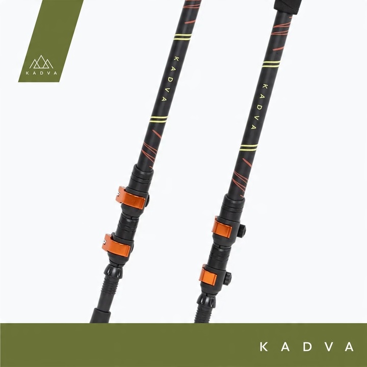 Kije turystyczne KADVA Kibo pomarańczowy 65-135cm SYSTEM QUICK LOCK