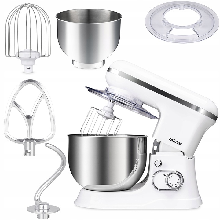 Robot kuchenny planetarny Zelmer ZKR1350 1200W Biały Misa 5L