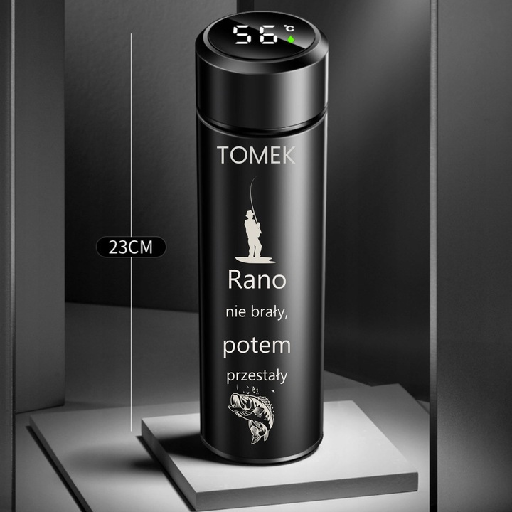 KUBEK TERMICZNY Termos LED GRAWER DO HERBATY KAWY Prezent Na URODZINY LOGO