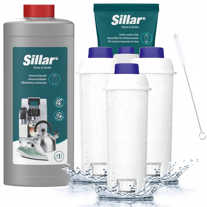 Odkamieniacz do ekspresu 1l + 3 filtr do wody do ekspresu Delonghi + wycior