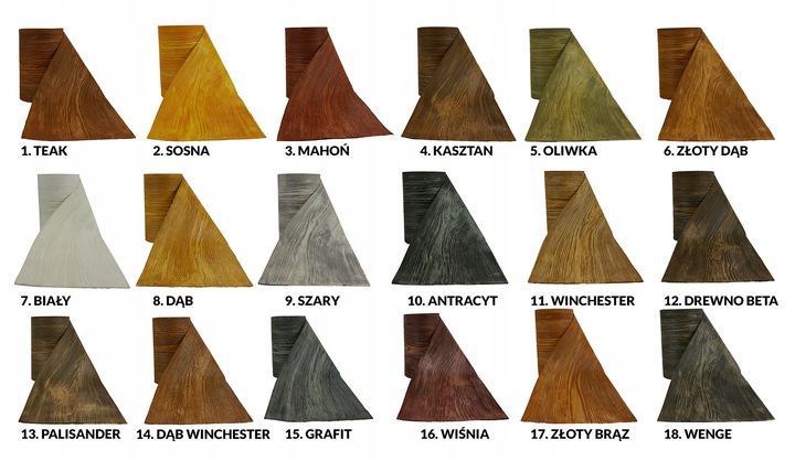 ZESTAW DESKA ELEWACYJNA ELASTYCZNA IMITACJA DREWNA 1M2 18 KOLORÓW DO WYBORU