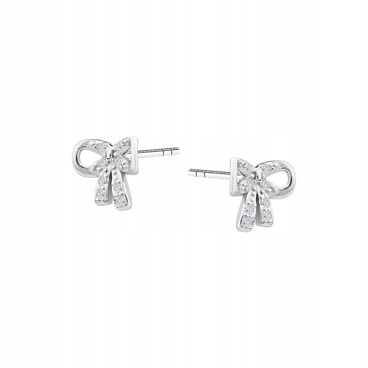 Kolczyki srebrne z cyrkoniami - Mini YES