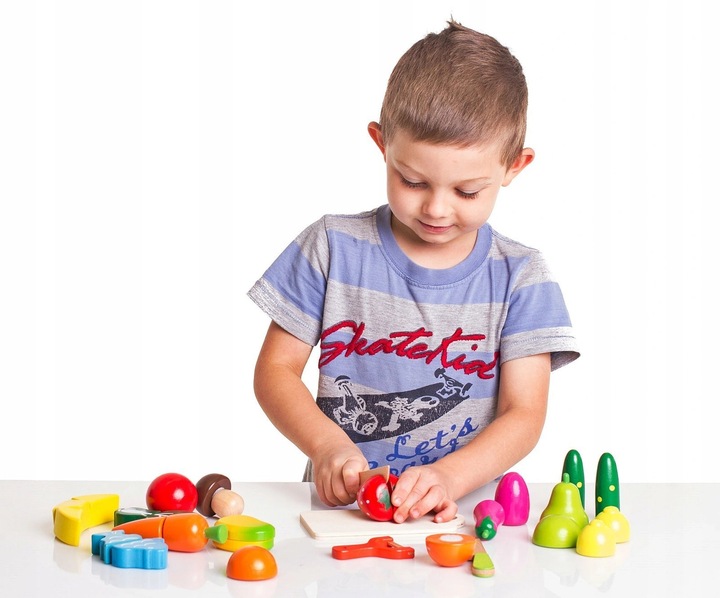 Drewniane Warzywa Owoce do Krojenia Zestaw na Rzep Montessori Klocki Puzzle