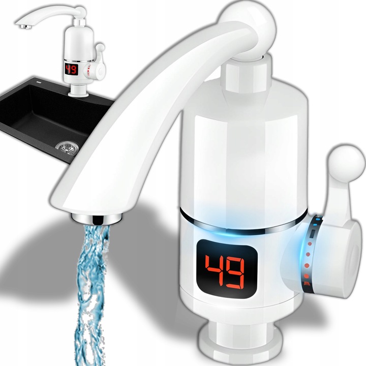 PODGRZEWACZ DO WODY ELEKTRYCZNY PRZEPŁYWOWY STOPNI WYŚWIETLACZ LCD 3000W