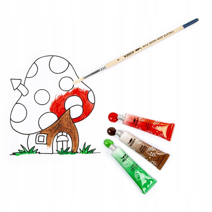 Farby akrylowe Kidea 24 szt. x 6 ml WYSOKIE KRYCIE niezwykle wydajne szkoły