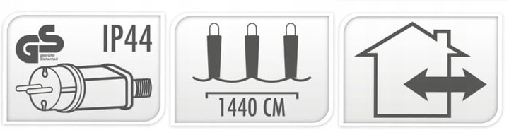 Świąteczne Lampki choinkowe na drucie 14,4 m-1440 led, gęste ciepły kolor