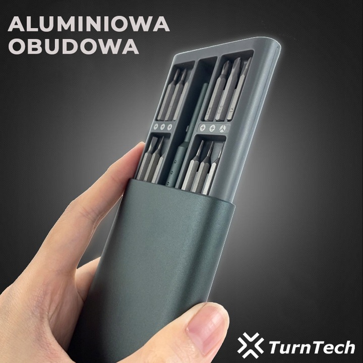 Śrubokręt precyzyjny TurnTech z zestawem końcówek 48 in 1 ALU