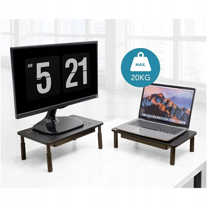 PODSTAWKA POD MONITOR DRUKARKE LAPTOPA Z SZUFLADĄ