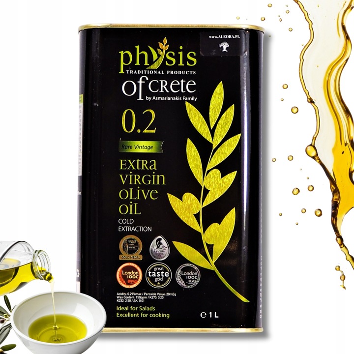 Physis doskonała i zdrowa GRECKA oliwa z oliwek 0,2% 1L data aż do 05/27