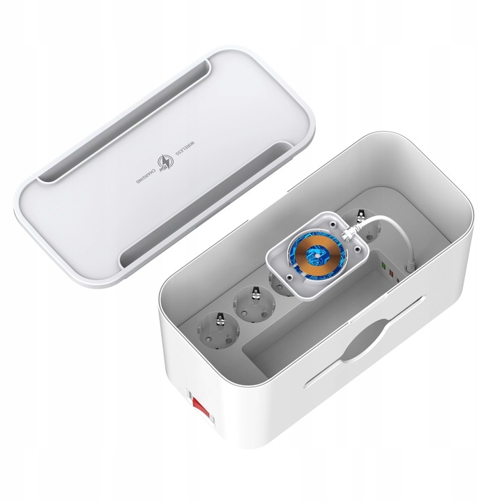 Ładowarka Listwa Zasilacz Organizer Kabli USB QI