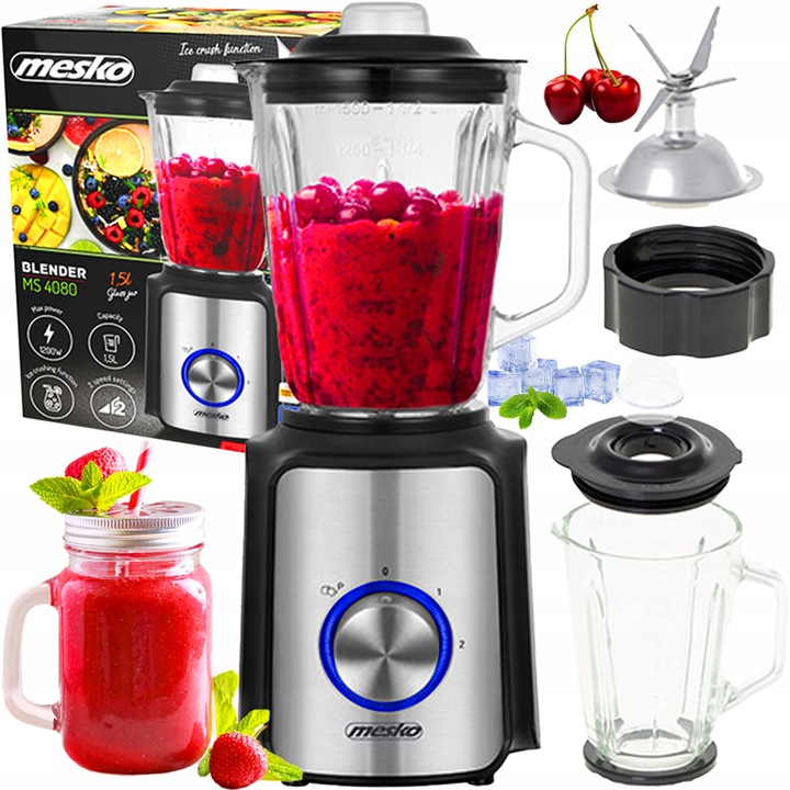 BLENDER KIELICHOWY MESKO MIKSER 1,5L MOCNY 1200W MIKSUJE KRUSZY LÓD bez BPA