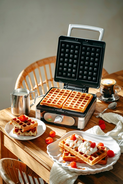 GOFROWNICA XXL 2000W,Limitowana Seria Silver Adler,DUŻA MOC, 2 DUŻE Gofry