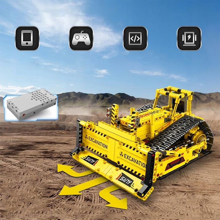 PROGRAMOWALNY ROBOT DUŻY ZESTAW KONSTRUKCYJNY APP I PILOT KONTROLA 555EL