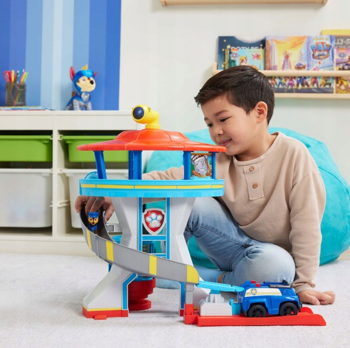 PSI PATROL DUŻA BAZA ZE ZJEŻDŻALNIĄ + CHASE FIGURKA I POJAZD RADIOWÓZ
