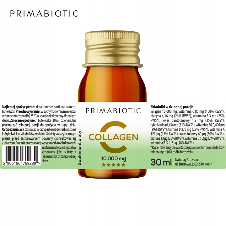 PRIMABIOTIC KOLAGEN do picia collagen summer edition 10 000MG 30mlx30szt.