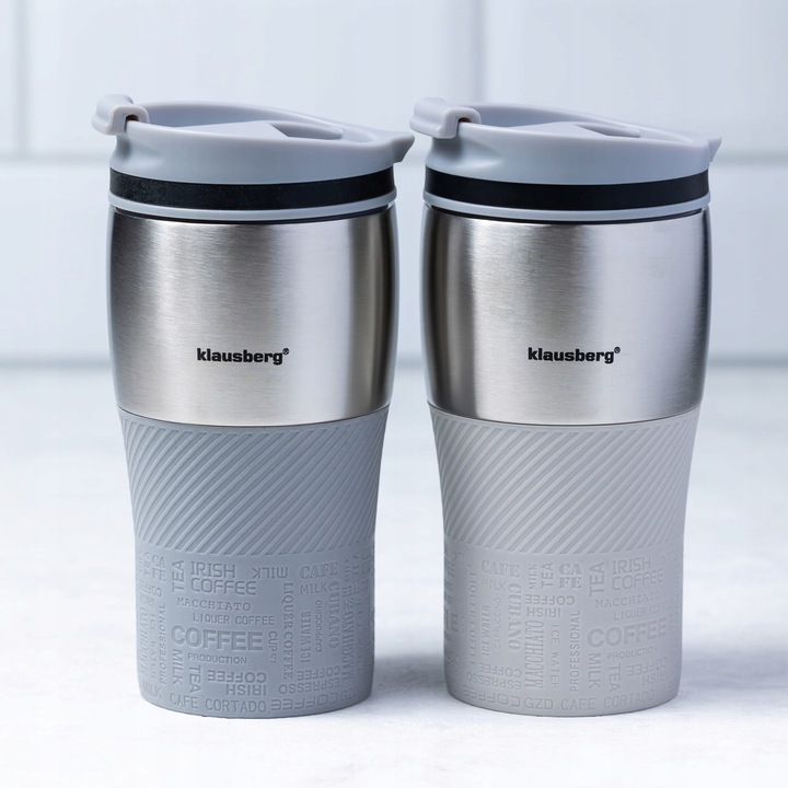 Kubek termiczny 320ml KLAUSBERG szary KB-7626