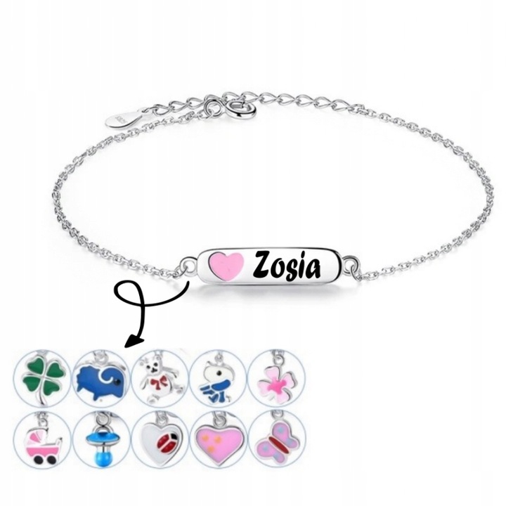 Bransoletka personalizowana z grawerem, srebro 925