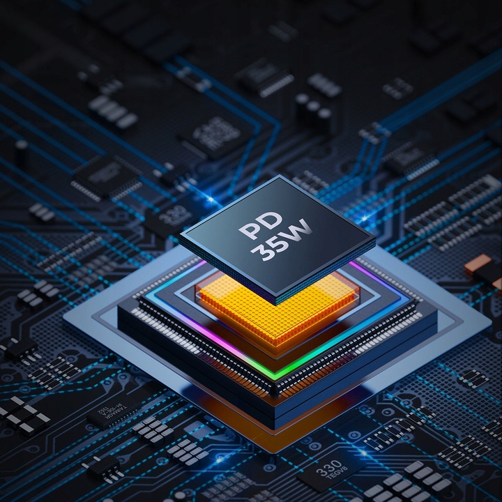 JOYROOM SZYBKA ŁADOWARKA SAMOCHODOWA 70W 1xUSB, 2xUSB C PODŚWIETLANA