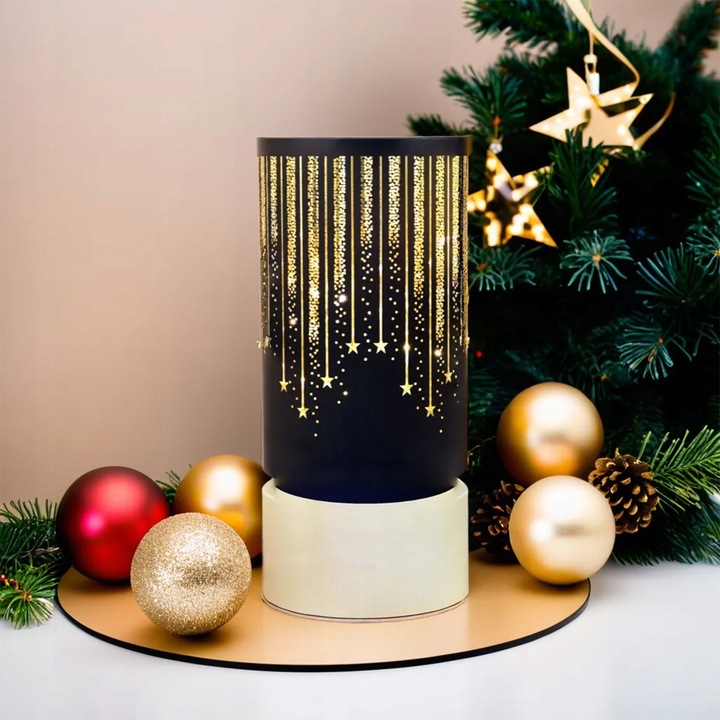 Lampion Świąteczny LED Duży Szklany - Dekoracja Świąteczna Ozdobna Na Stół