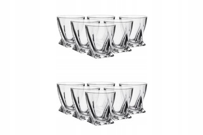 BOHEMIA QUADRO Szklanki 340 ml 12 sztuk