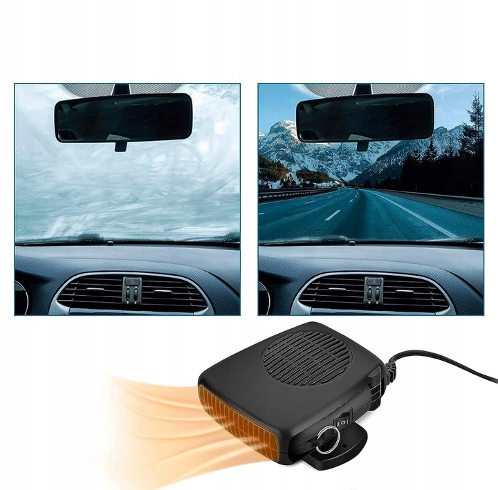 12V 200W PODGRZEWACZ SAMOCHODOWY PRZENOŚNY TERMOWENTYLATOR SAMOCHODOWY