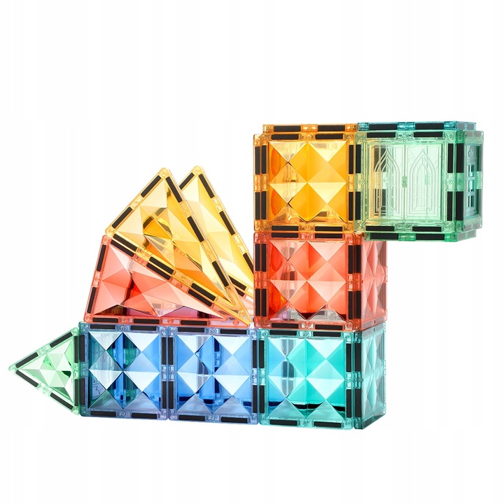 Klocki magnetyczne dla dzieci duże edukacyjne zestaw konstrukcyjny 100 el