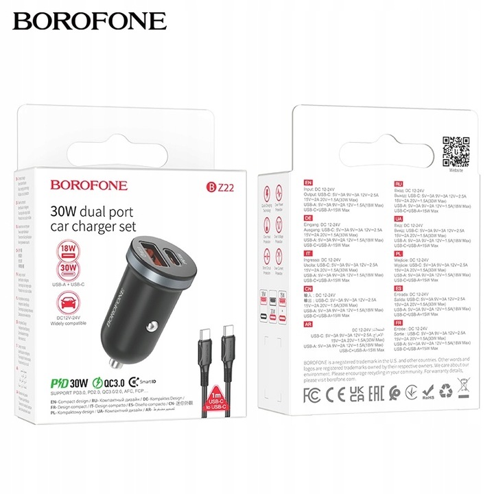 Szybka ładowarka Typ Typu C USB-C 30W QC3.0 do iPhone 15 Plus Pro Max iPad