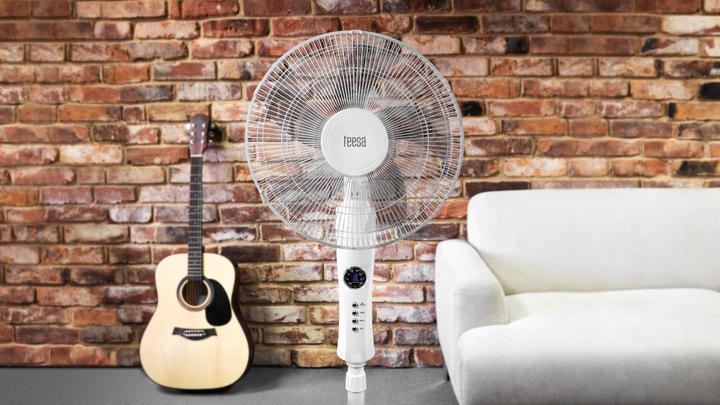 WENTYLATOR STOJĄCY BIAŁY STEROWANY PILOTEM 130CM 50W OSCYLACJA 3 TRYBY