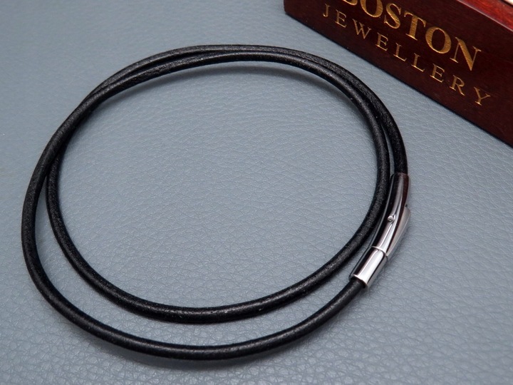 GRUBY RZEMIEŃ RZEMYK NA SZYJĘ Z KRZYŻYKIEM ZESTAW STAL CHIRURGICZNA + SKÓRA