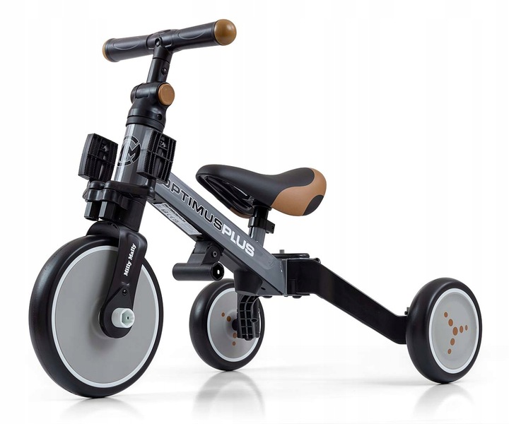 Rowerek 4w1 Milly Mally Optimus Plus Grey Sary + Rączka