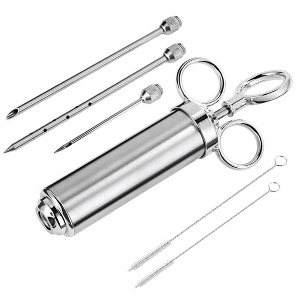 Strzykawka do PEKLOWANIA Natrysku Mięsa MARYNATĄ NASTRZYKIWARKA Stal 3 IGŁY