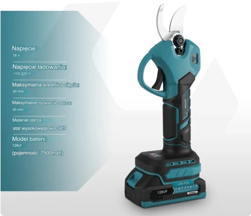 SEKATOR ELEKTRYCZNY AKUMULATOROWY 2X BATERIA 30mm COmmon