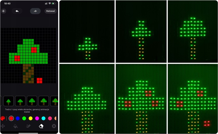 KURTYNA LED 2x2 ŚWIĄTECZNA GIRLANDA STEROWANA TELEFONEM APLIKACJA BLUETOOTH
