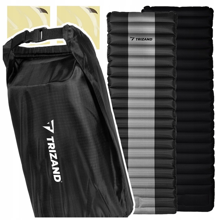 MATERAC DMUCHANY TURYSTYCZNY DO NAMIOTU ZWIJANY MOCNY + WBUDOWANA POMPKA