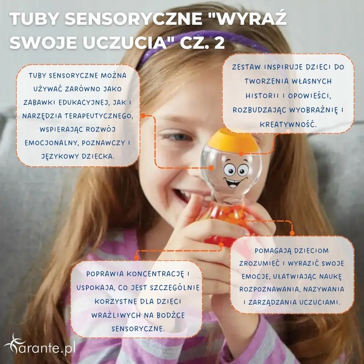 Tuby sensoryczne Wyraź swoje uczucia butelki emocje zestaw 4 szt. część 2