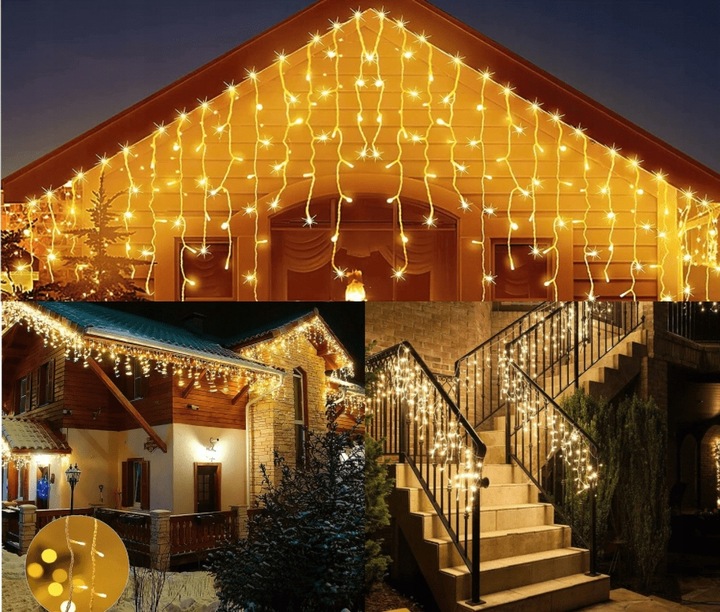 SOPLE 500 LED KURTYNA LAMPKI ZEWNĘTRZNE IP44 + FLASH Białe Ciepłe 23M