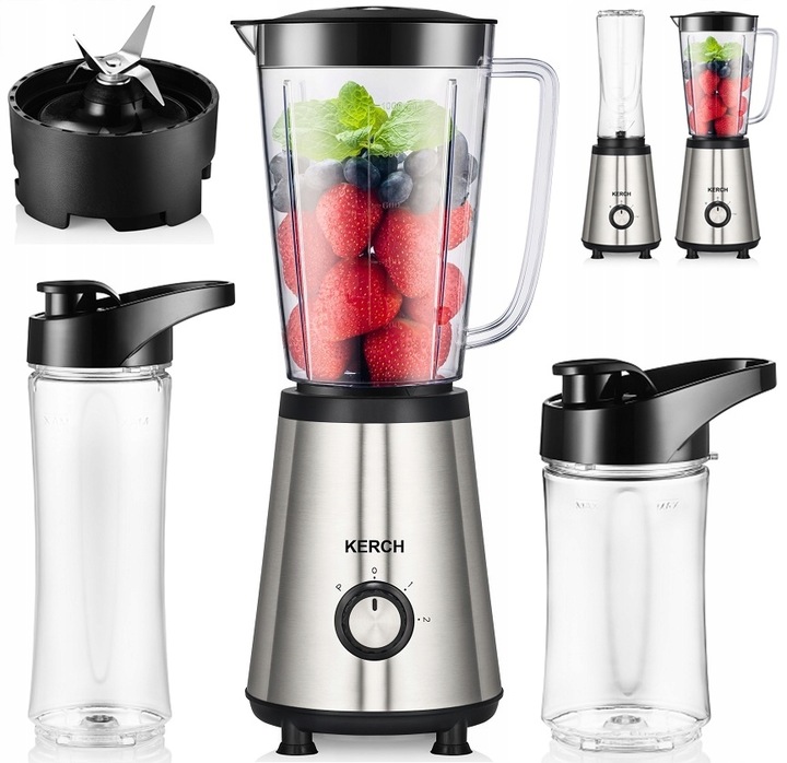 BLENDER KIELICHOWY DO KOKTAJLI KERCH MIXGO 2BIDONY 800W +2 WKŁADY CHŁODZĄCE