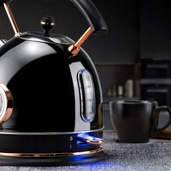 CZAJNIK ELEKTRYCZNY BEZPRZEWODOWY LED MODNY 1,8L 1500W INOX Z TERMOMETREM