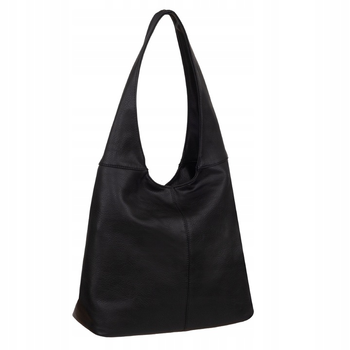 CZARNA TOREBKA DAMSKA WOREK SKÓRZANA TORBA SHOPPER KLASYCZNA TOREBKA SKÓRA