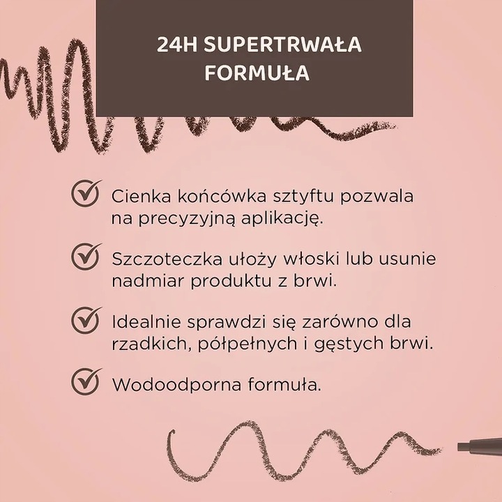 Eveline Wodoodporna Pomada do brwi Dark Brown ze szczoteczką Brow&Go!