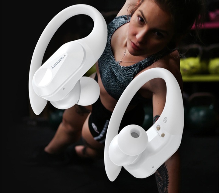 SŁUCHAWKI BEZPRZEWODOWE ZAUSZNE LENOVO LP75 WODOODPORNE GAMINGOWE SPORTOWE