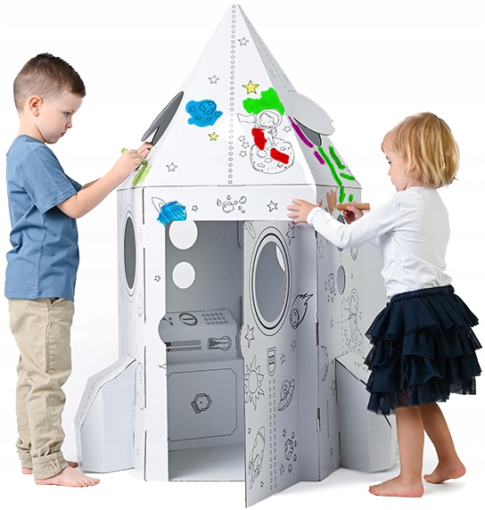 TEKTORADO NIEZWYKŁA RAKIETA DO ZABAWY I KOLOROWANIA DLA DZIECI DOMEK